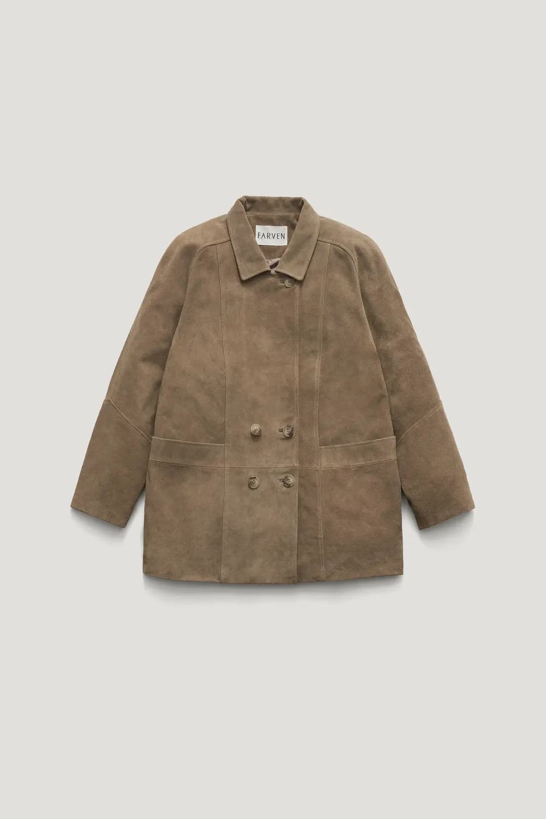 VOLUME DOUBLE LEATHER JACKET_TAUPE / ₩621,000