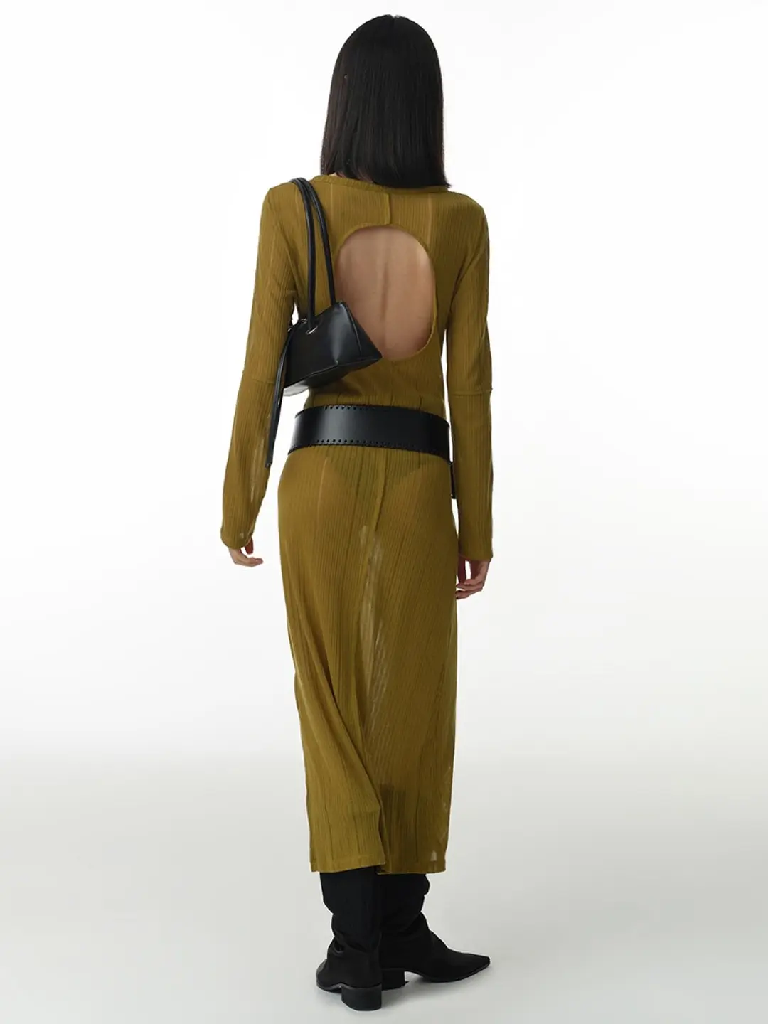 Tied Cut Out Maxi Dress [Olive]