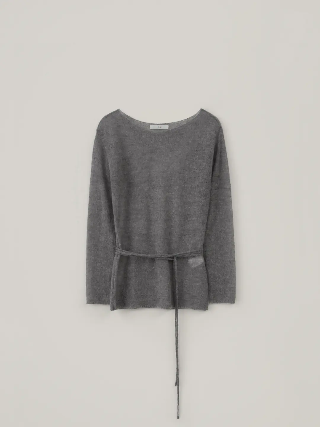 Kid Mohair Long Sleeve Knit - Gray