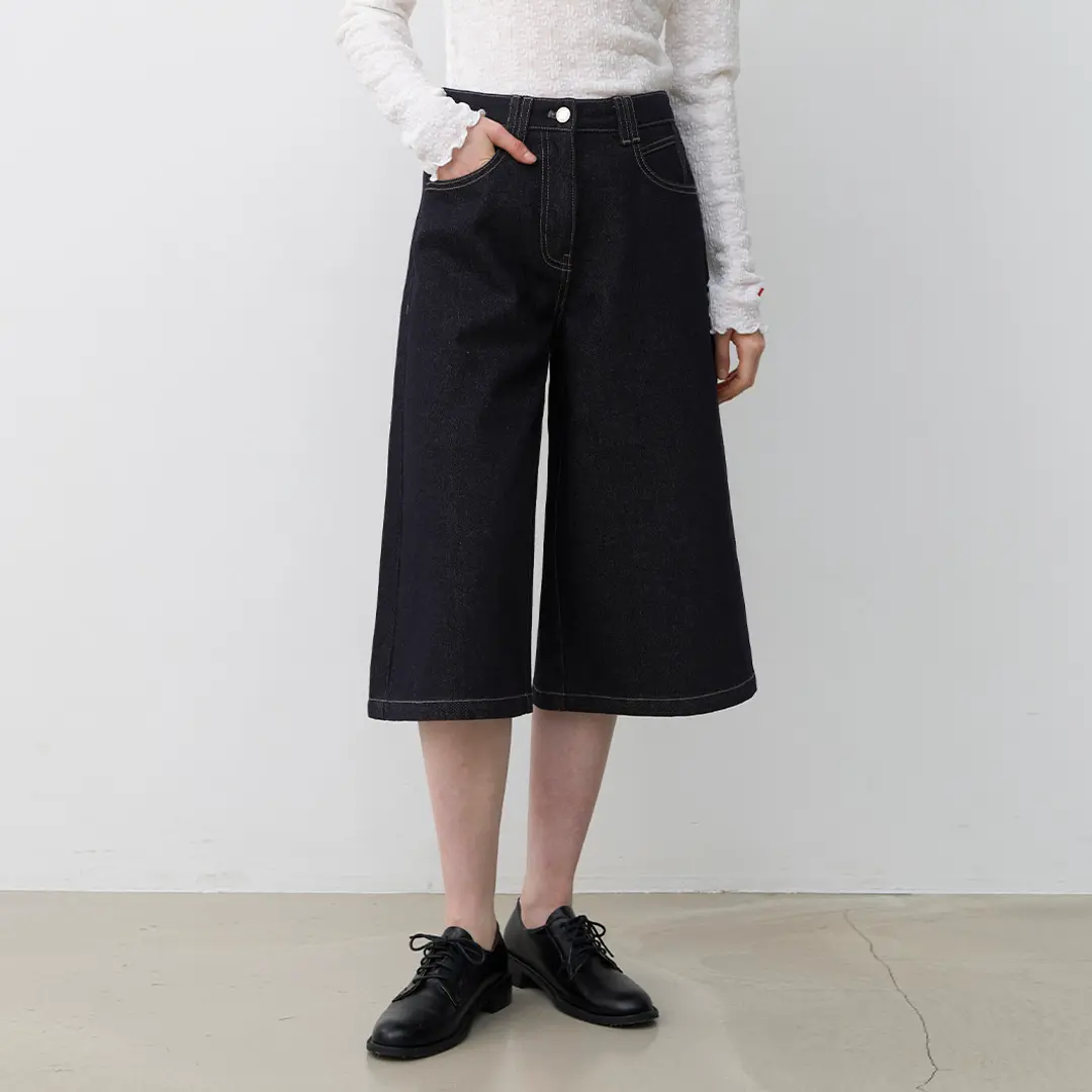 (PT-5616)BELLA BERMUDA DENIM PANTS