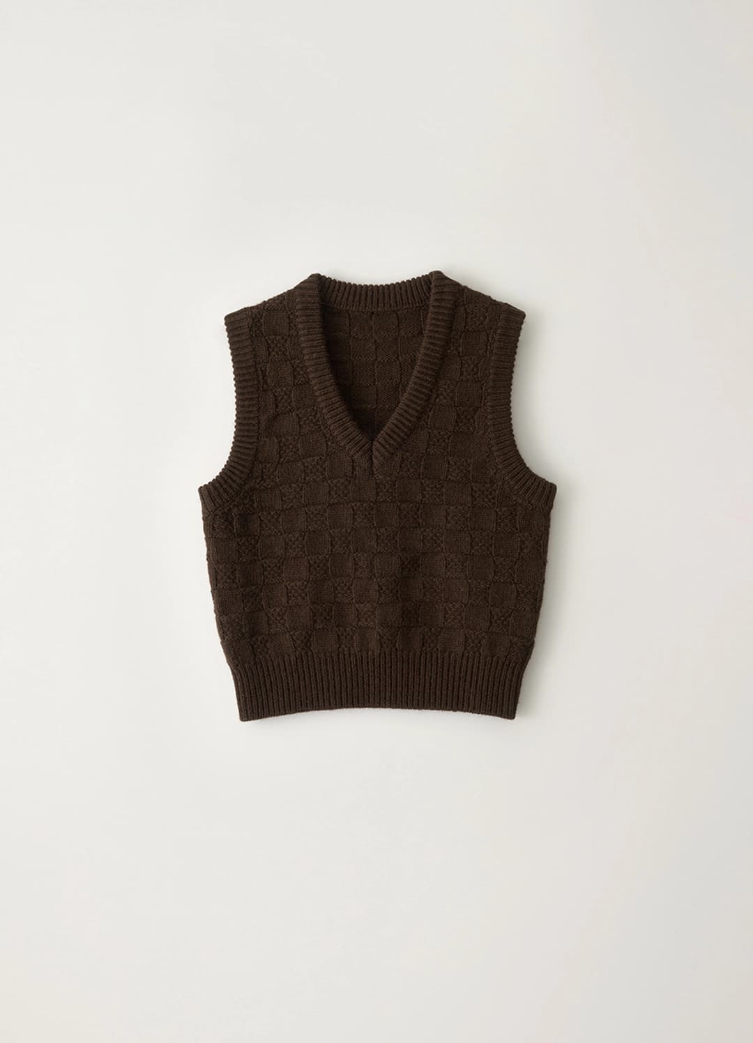 Chess wool vest (Brown)