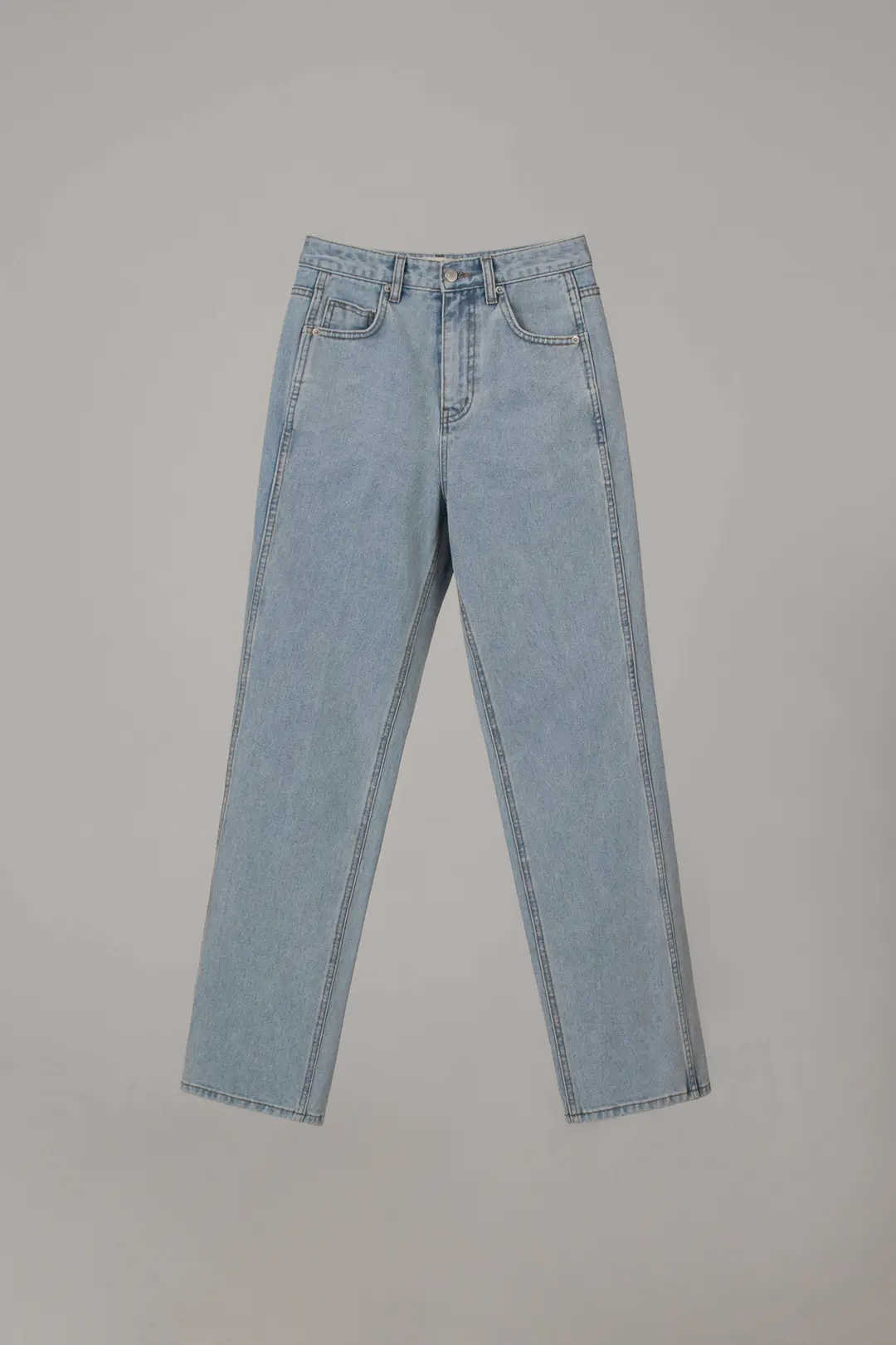 CREASE LINE STRAIGHT DENIM_LIGHT BLUE