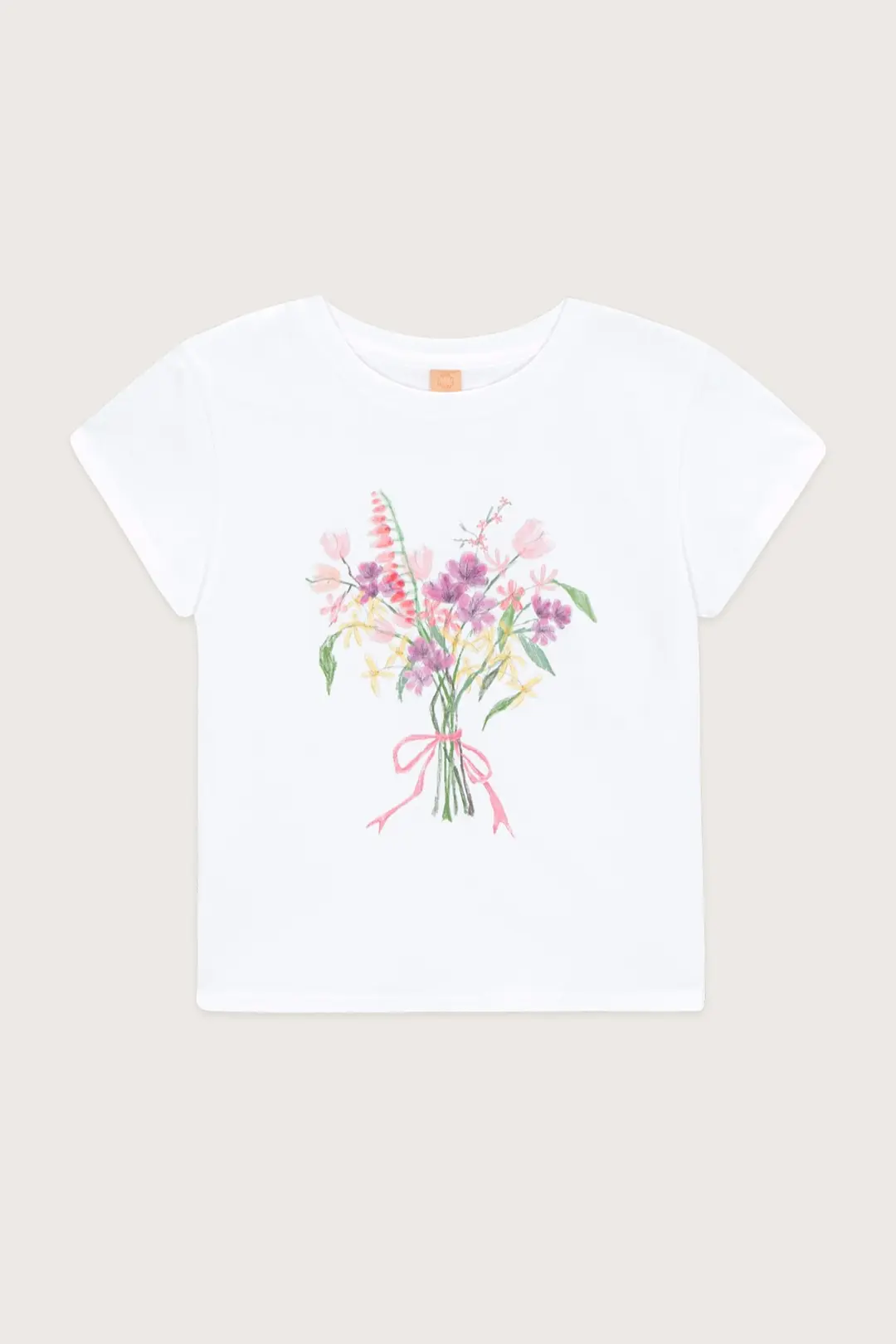 Bouquet Cap Sleeve T-Shirt (Pink)