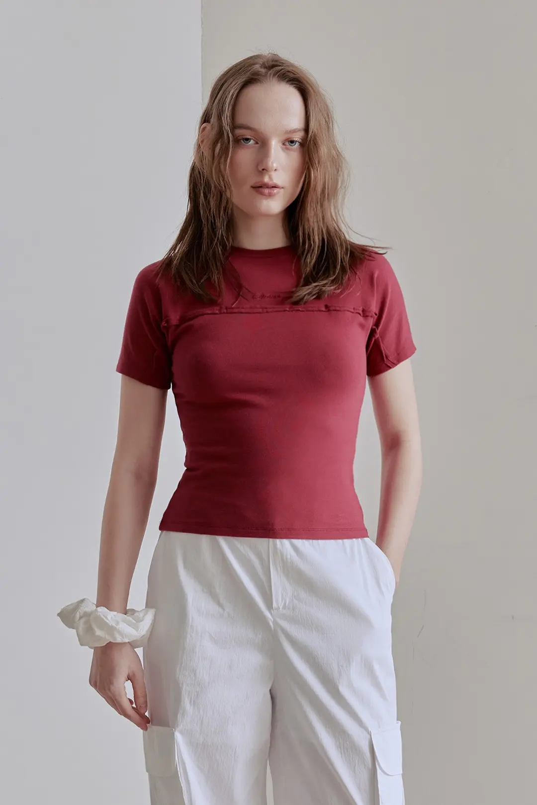 RAW CUT LINE HALF TOP (CURRANT)