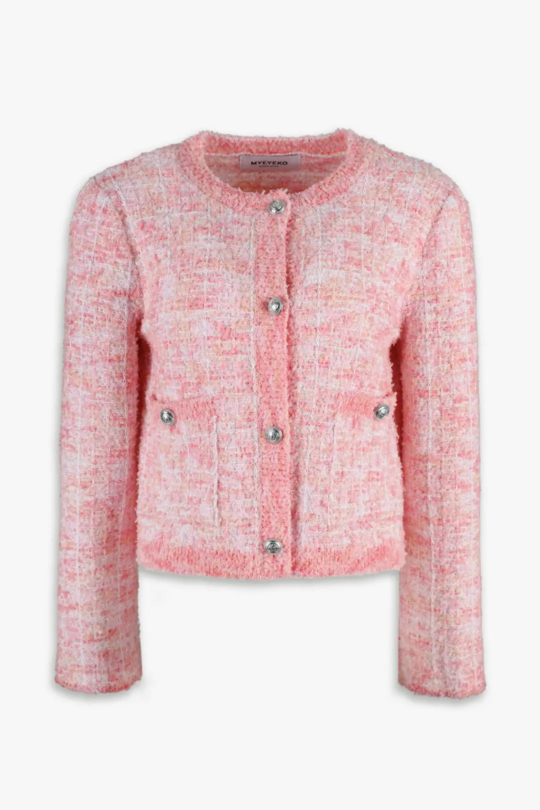 PINK BLOSSOM Tweed Knit Jacket