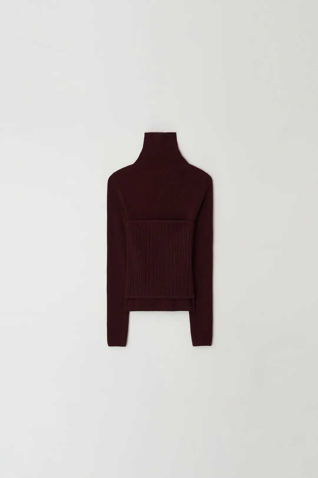 Bustier And Turtleneck Knit Set (burgundy)
