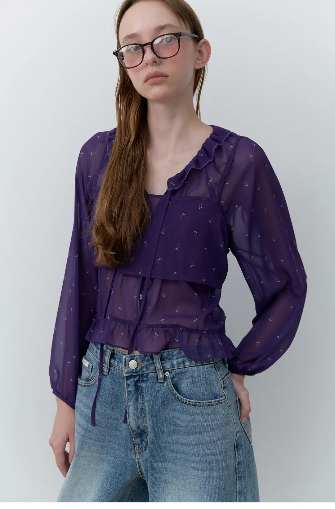 Flake Set Blouse (Purple)