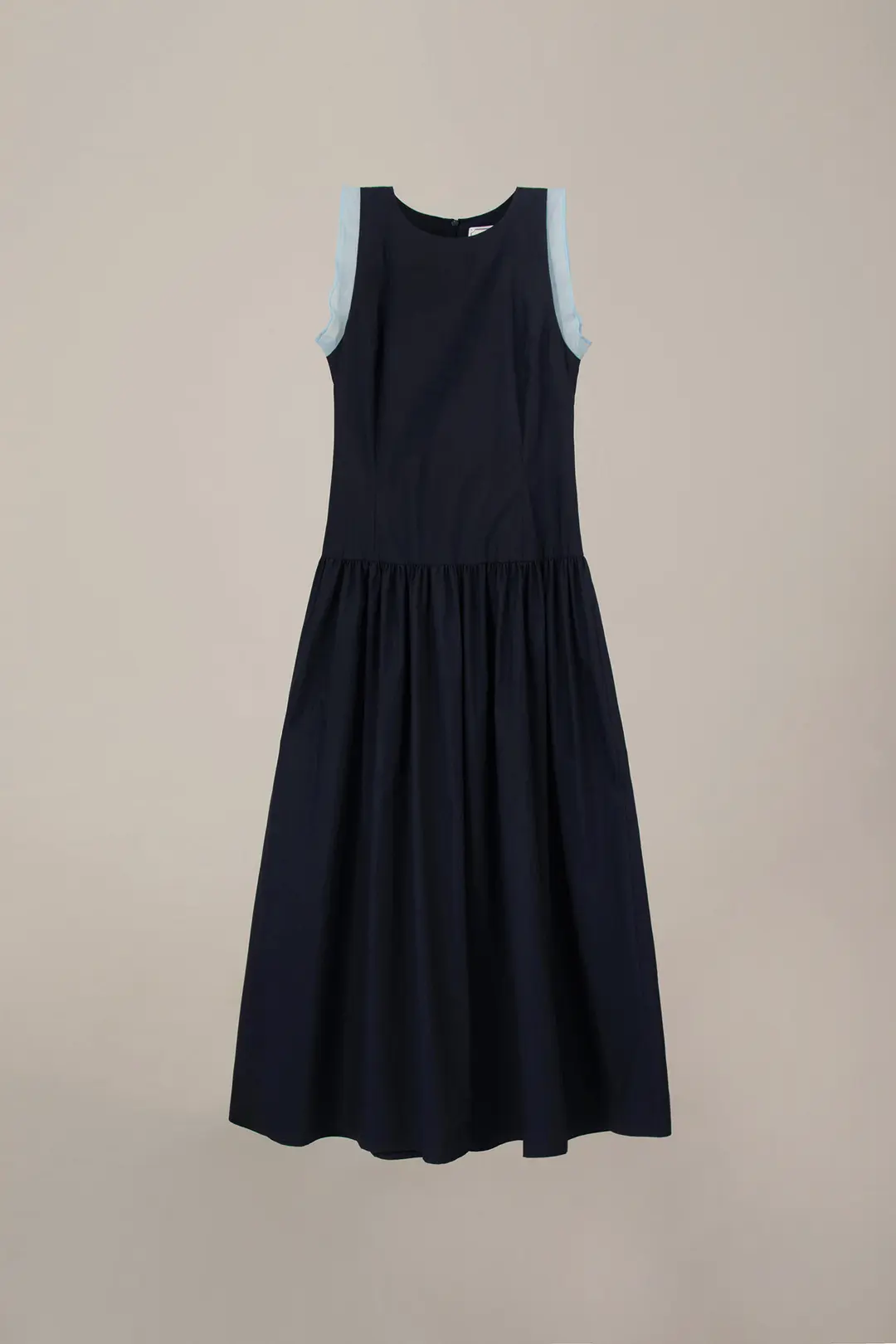 LOW WAIST CONTRAST MAXI DRESS_NAVY/LIGHT BLUE