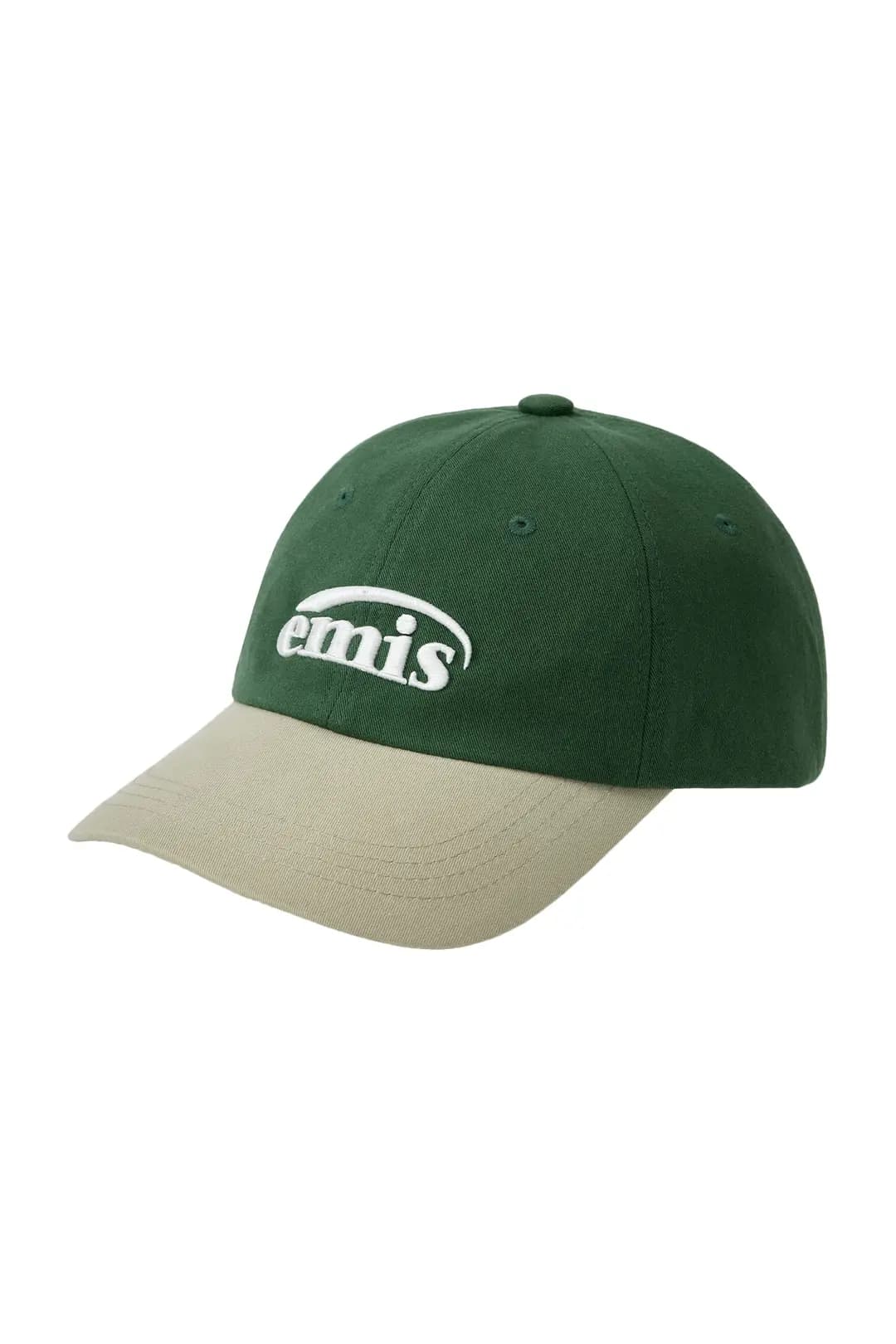 NEW LOGO MIX BALL CAP(RENEWAL)-BEIGE/GREEN