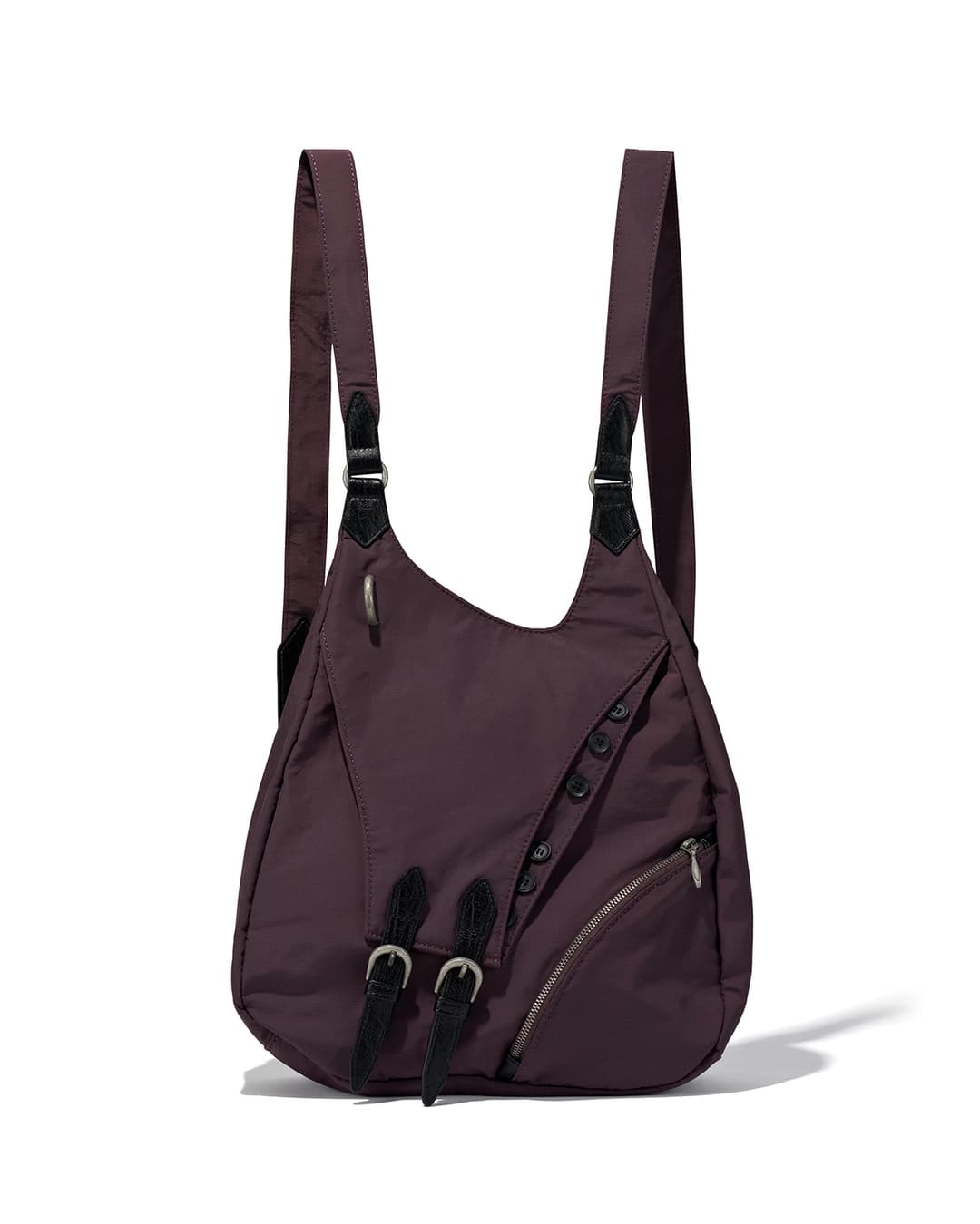 BUCKLE STRAP NYLON RUCKSACK_WINE