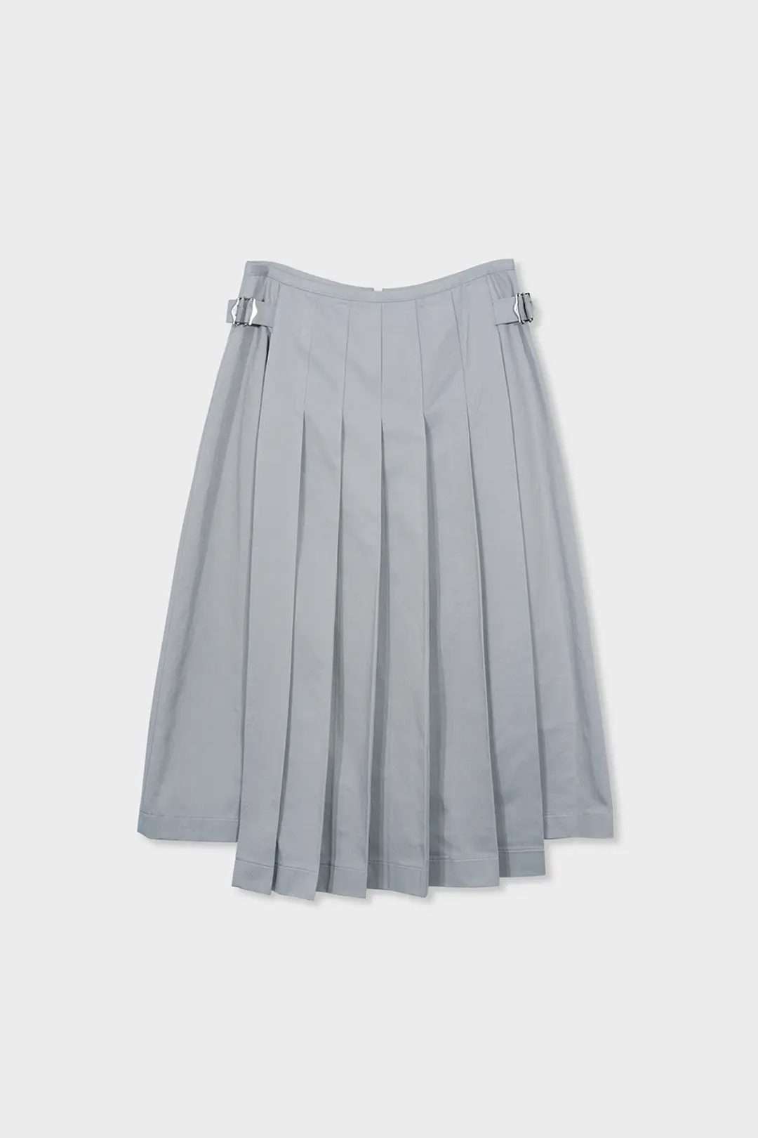 pleated midi skirt (blue grey)