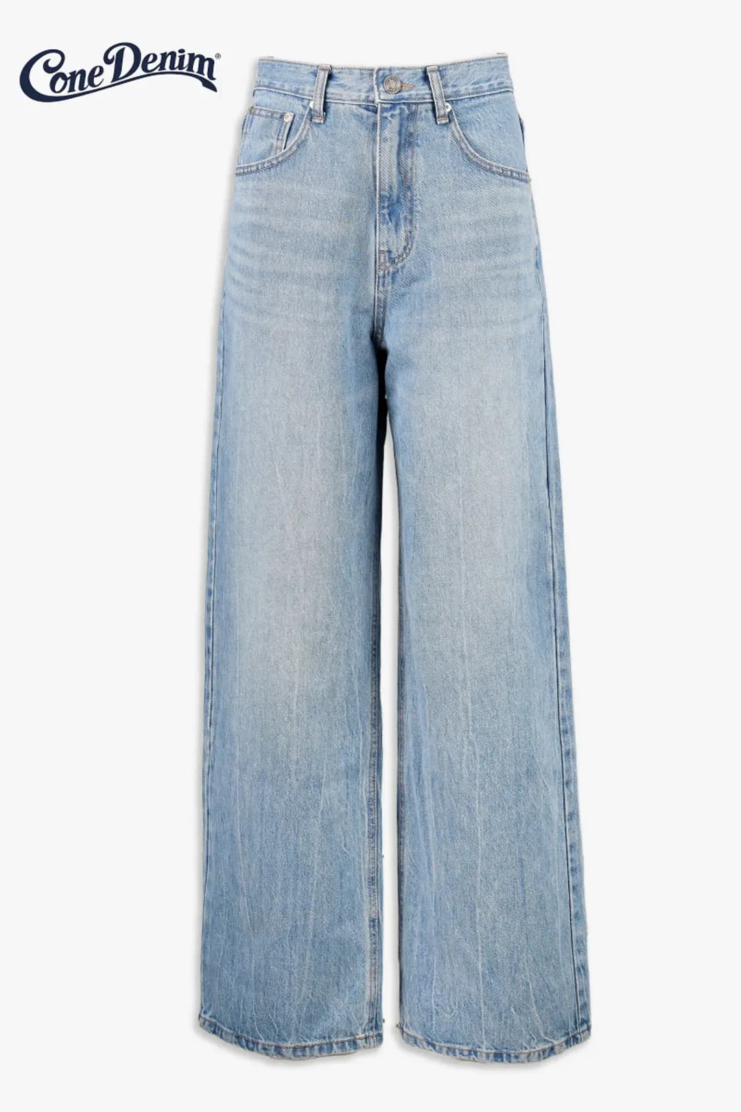 #005 Washed Wide Cone Denim (LIGHT BLUE) From U.S.A