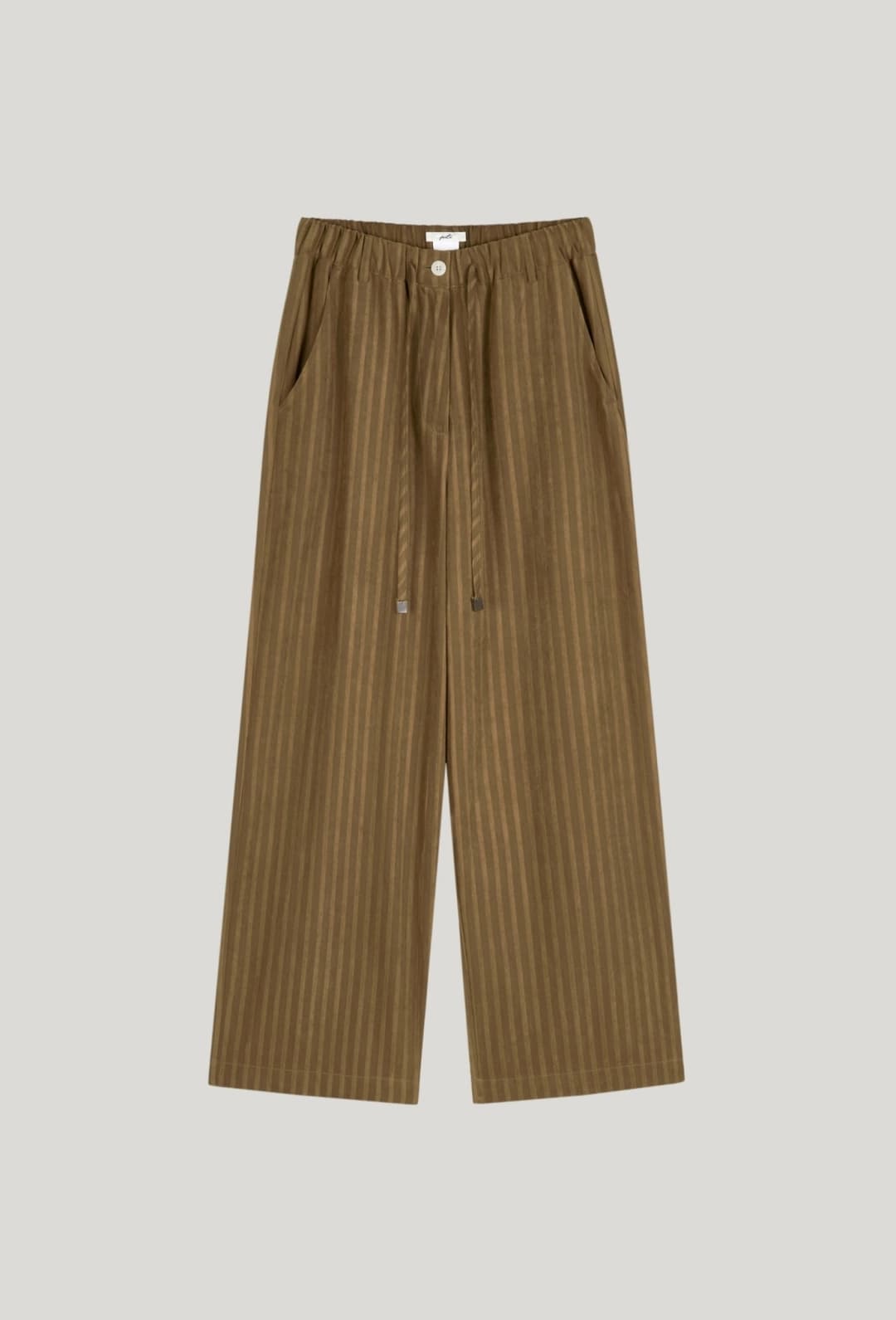 tonal stripe wide pants_brown