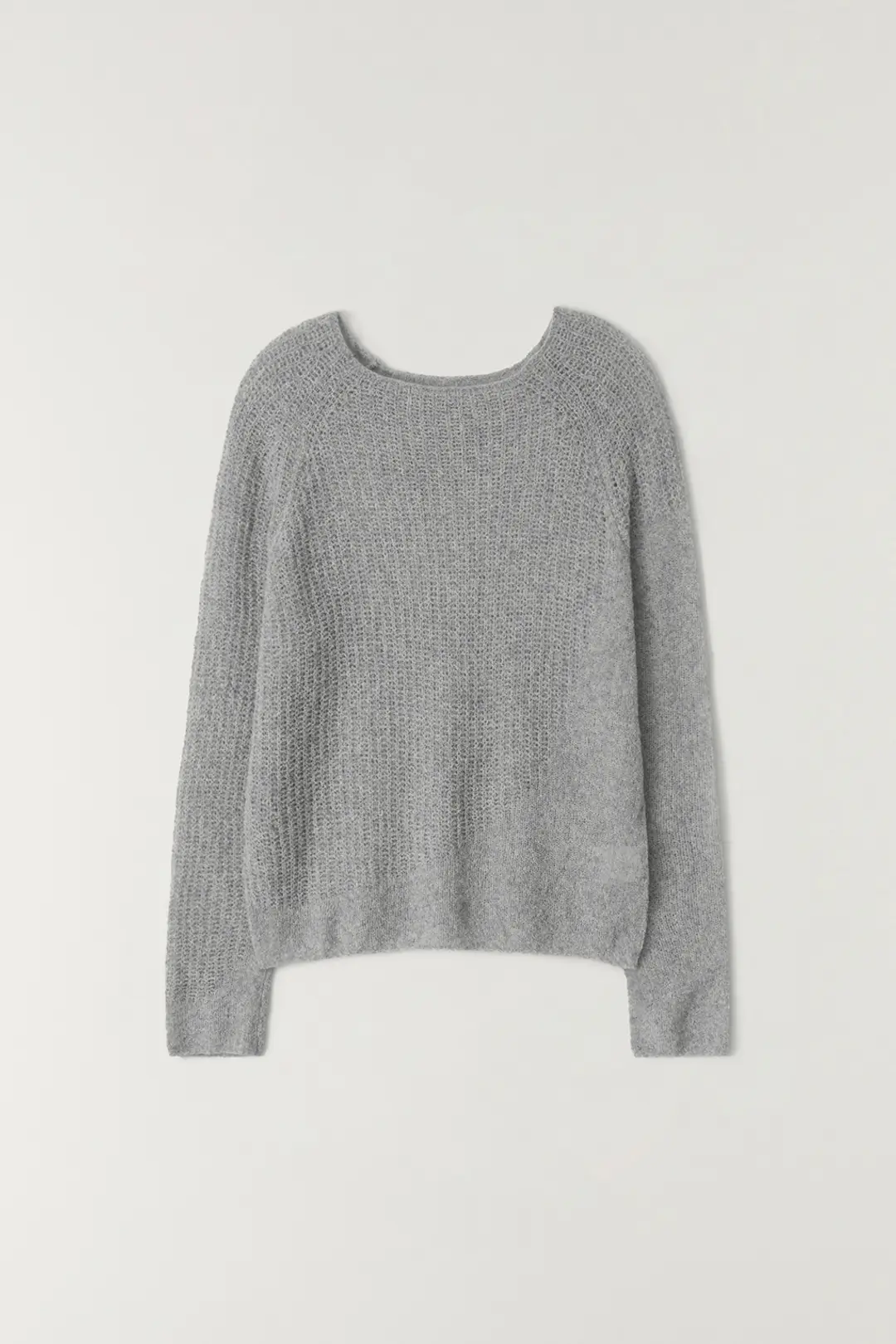 믹스-크로셰 래글런 풀오버 GRAY