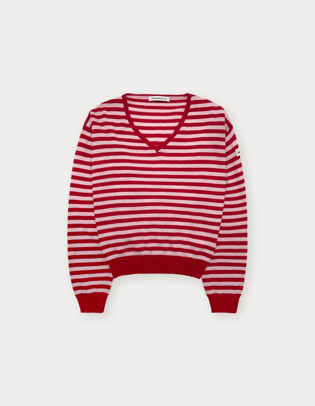 Pokey Stripe V-Neck Knit - Red