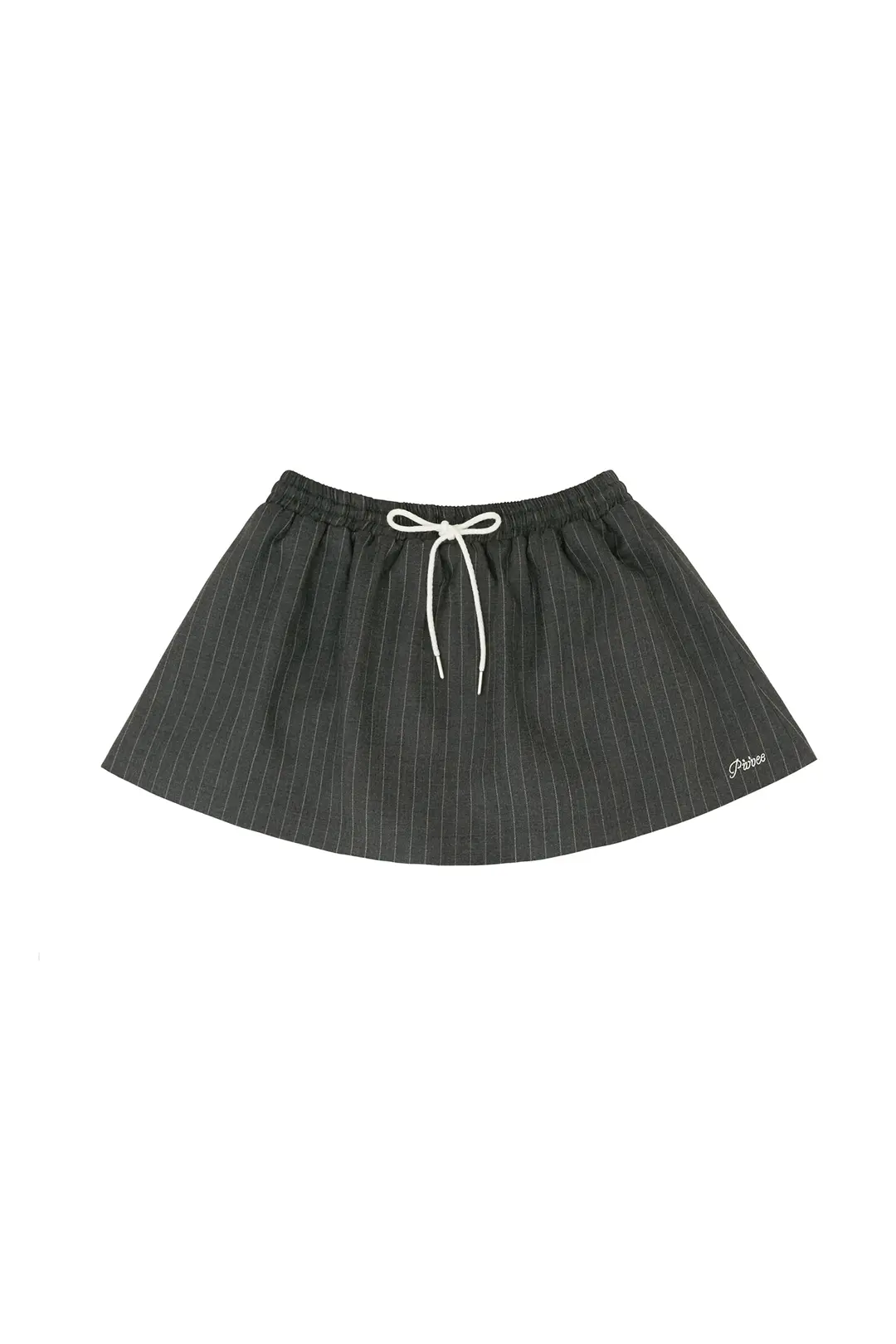 [5차] Pinstripe Drawstring Mini Skirt