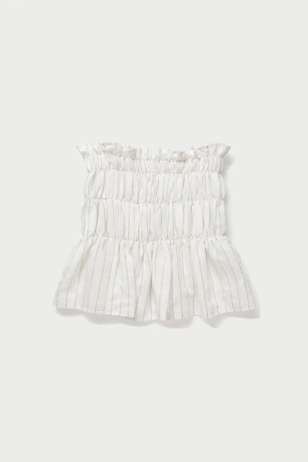 Marche shirring skirt_stripe