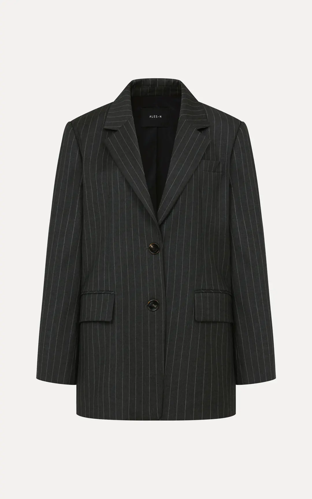핀스트라이프 자켓 - 차콜