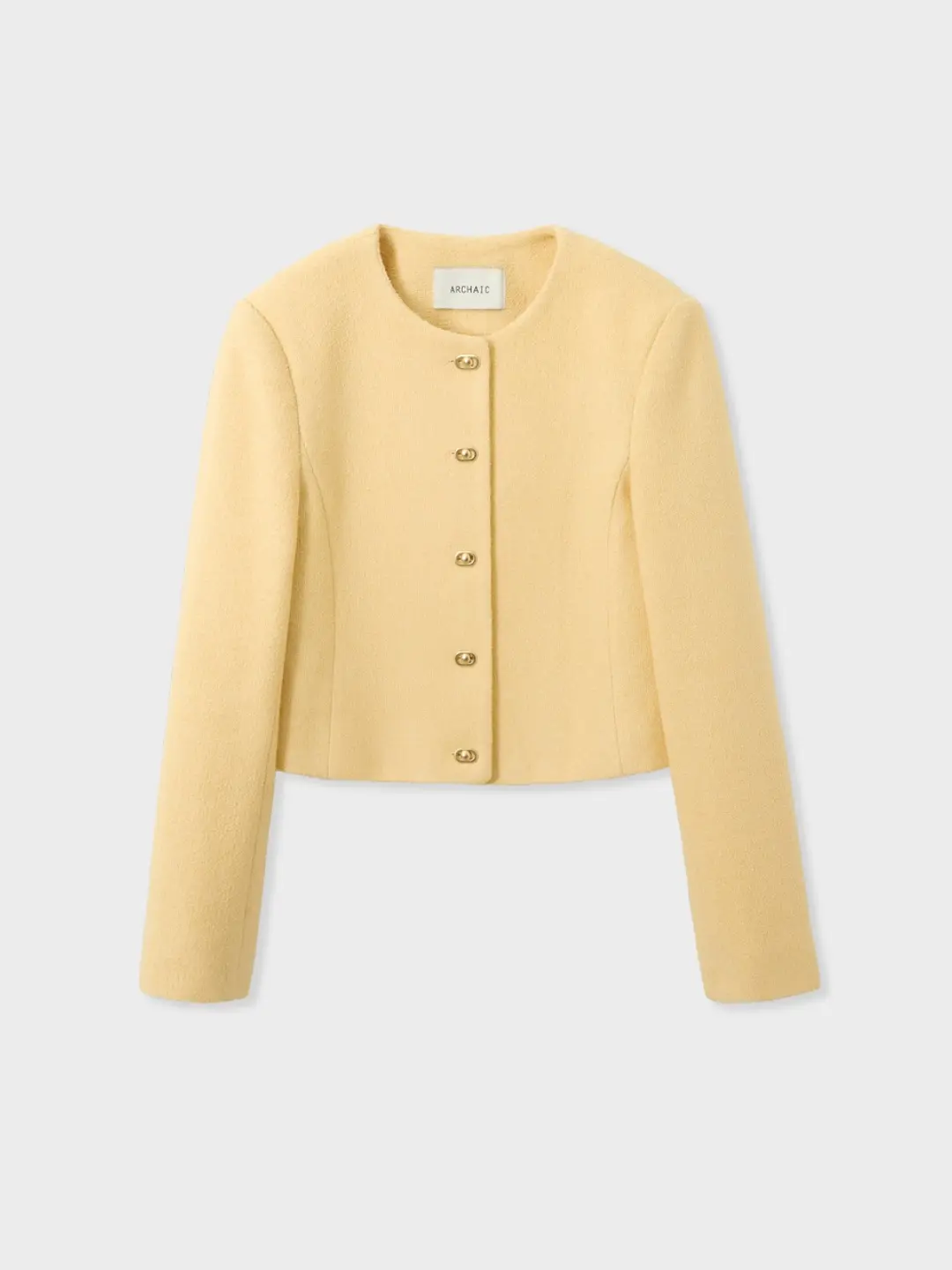 spring bookle tweed jacket_yellow