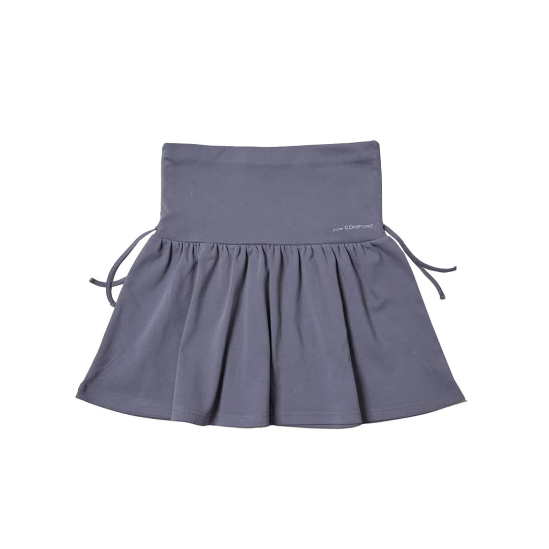 26-001 SHIRRING SKIRT (SLATE GREY)