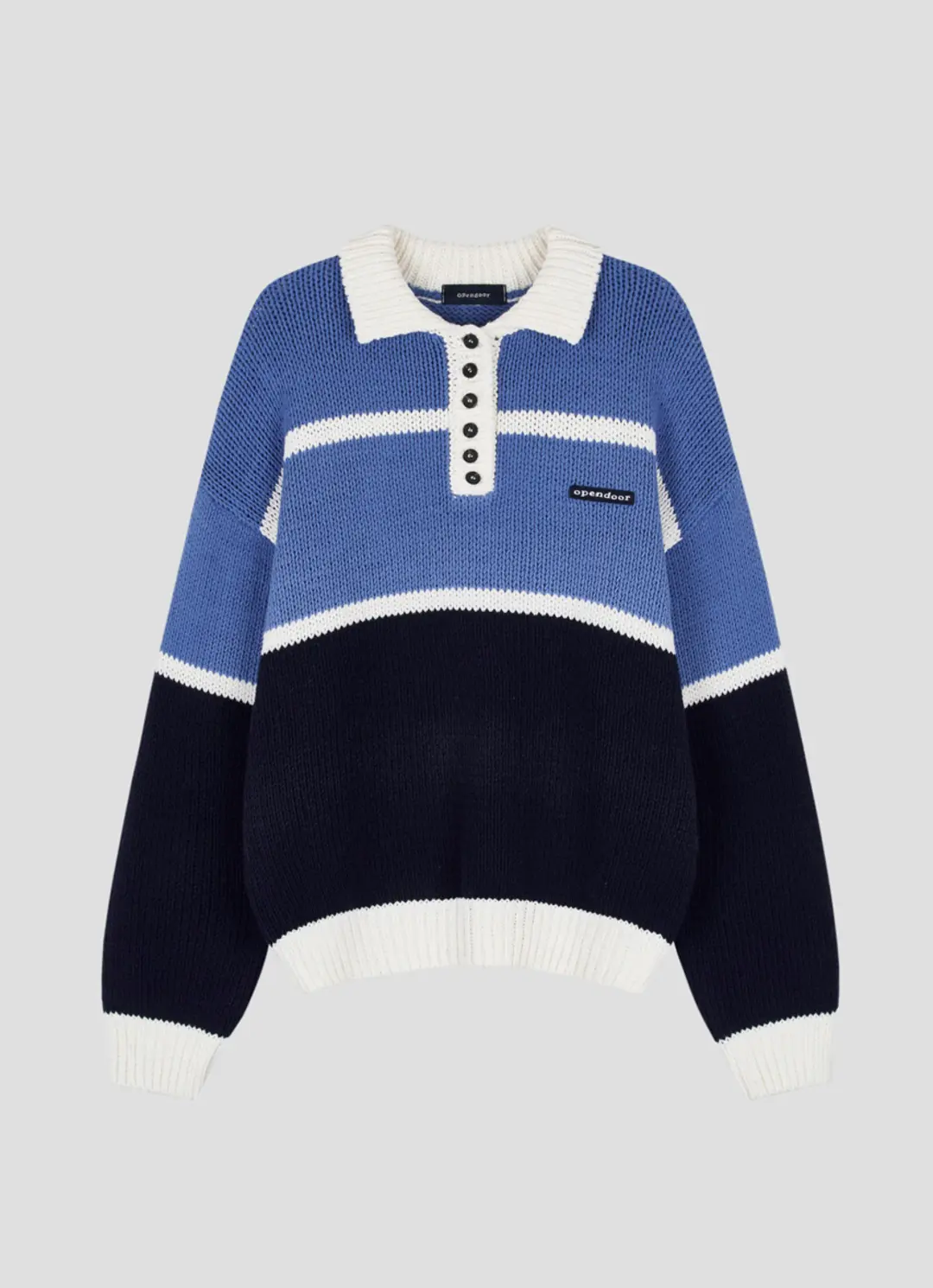 [3월 27일 순차배송]Color Block Knit Blue