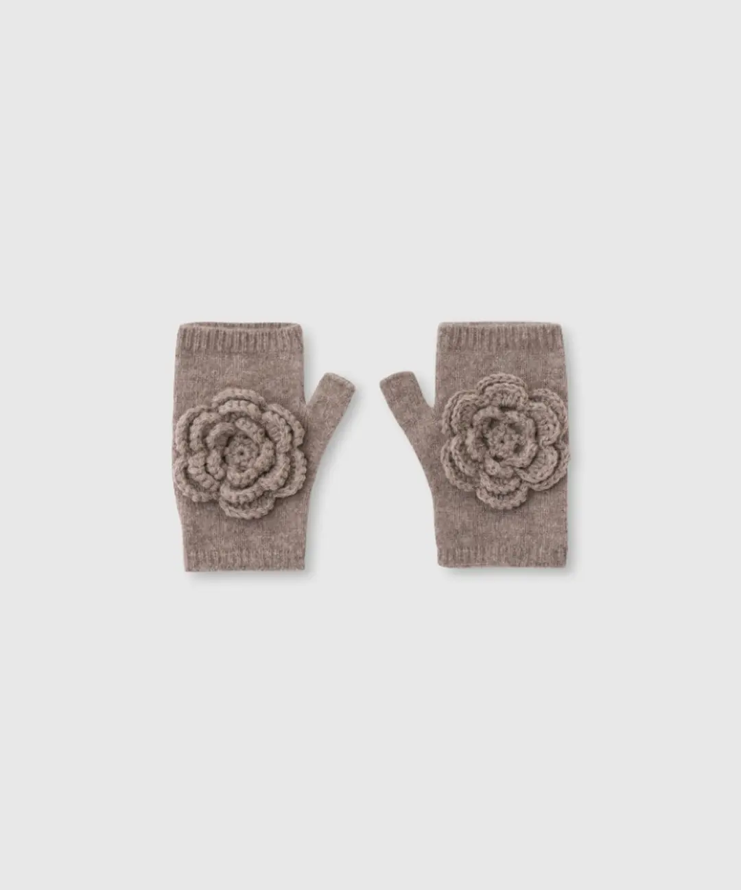 Daisy wool gloves (Light brown)