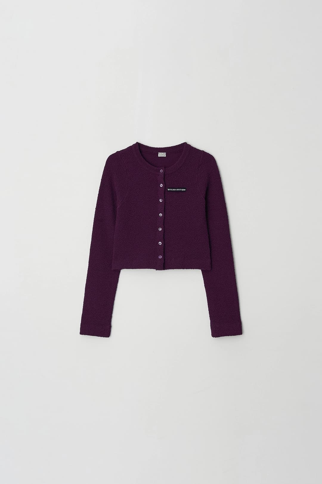 [2차] Jacquard Wrinkle Button Cardigan (plum)