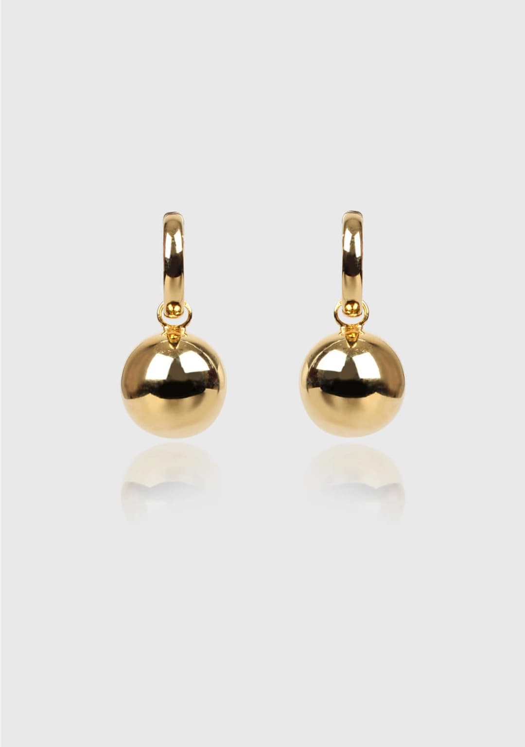 Bold Ball 2way Earrings Gold