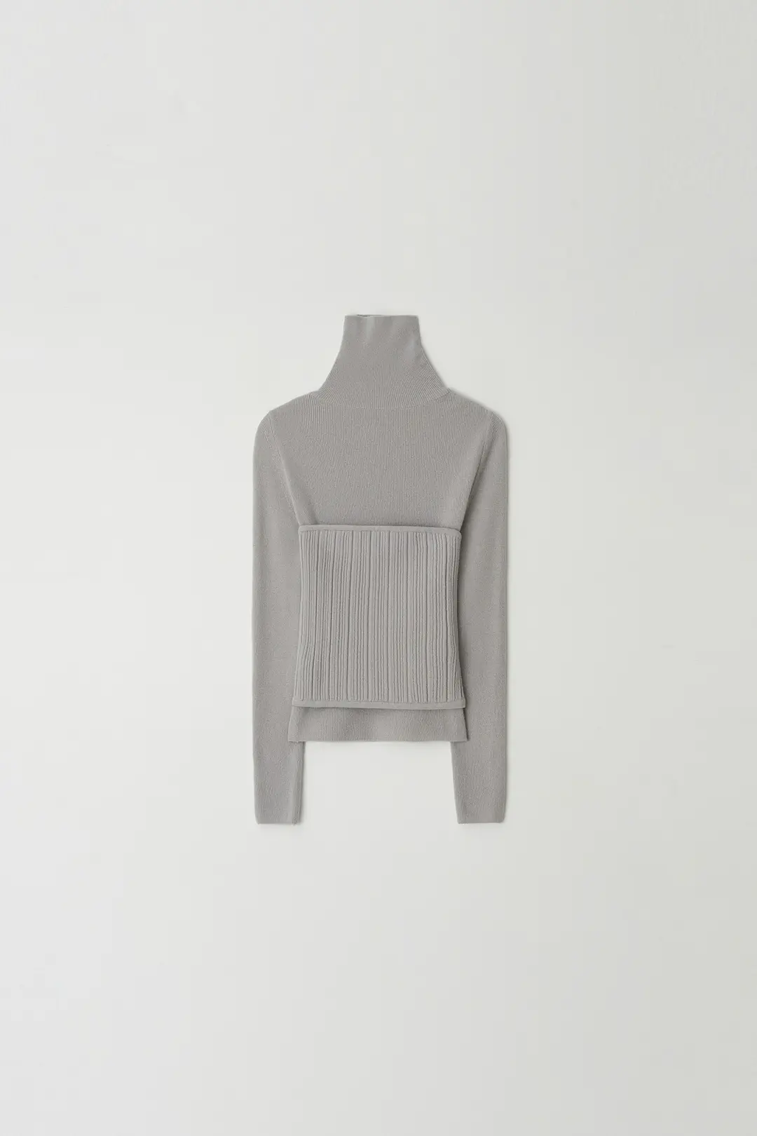 Bustier And Turtleneck Knit Set (light gray)