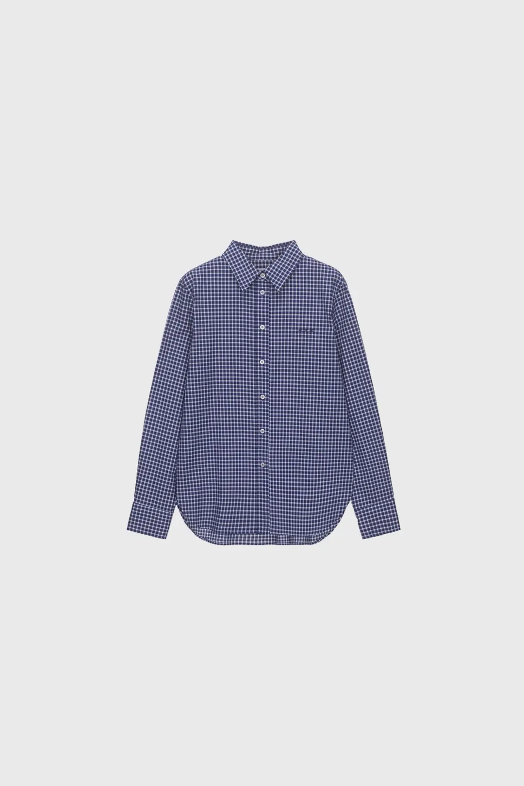 Check cotton shirt (blue)