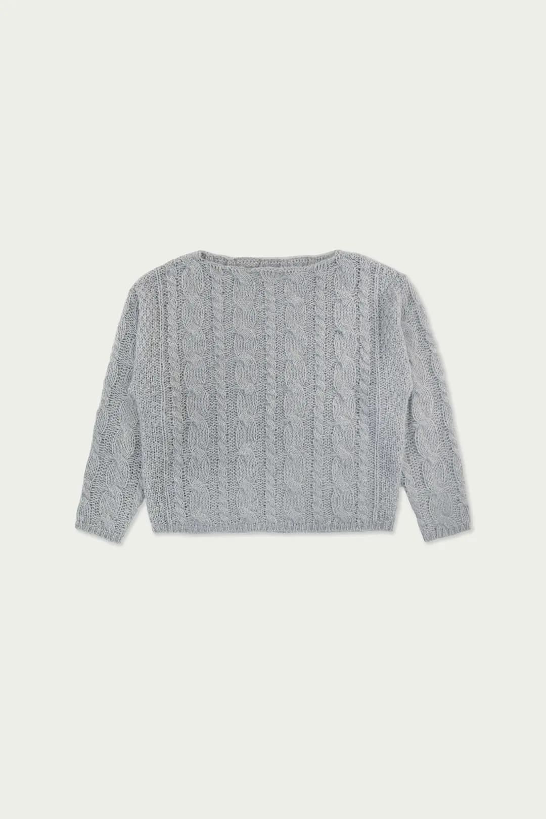 Cinnamon cable knit_gray