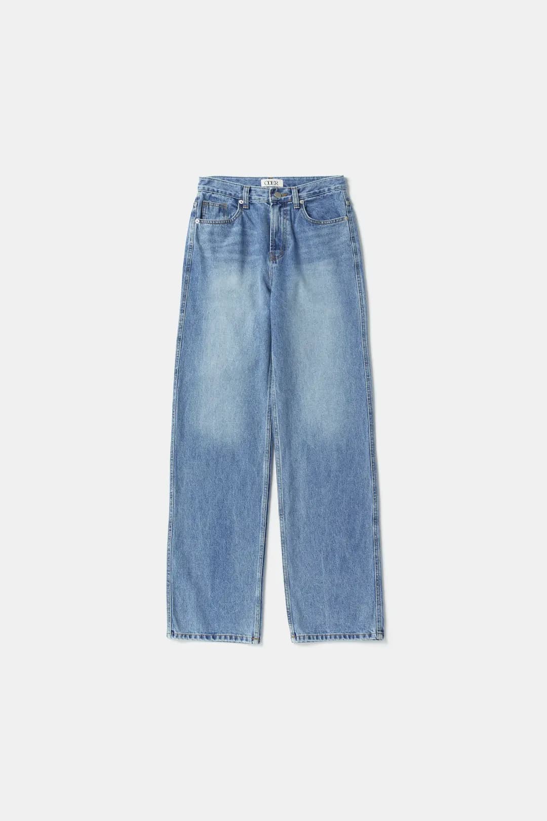 내추럴 데님 팬츠-미디엄블루