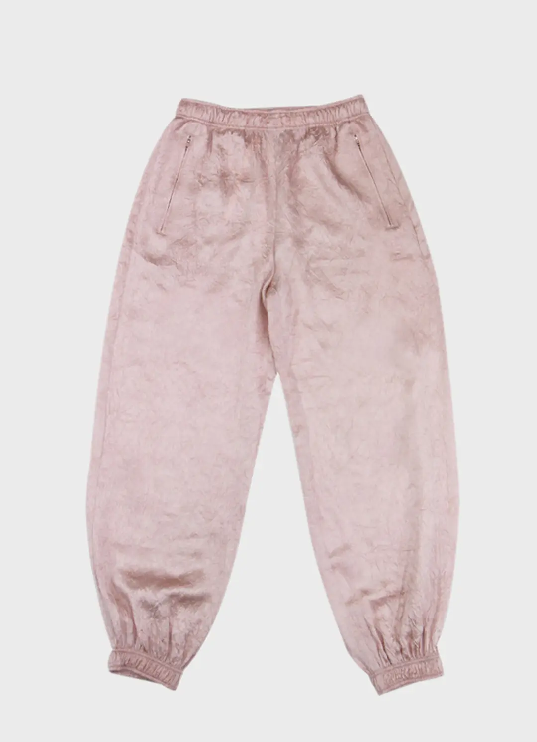 pink satin jogger pants