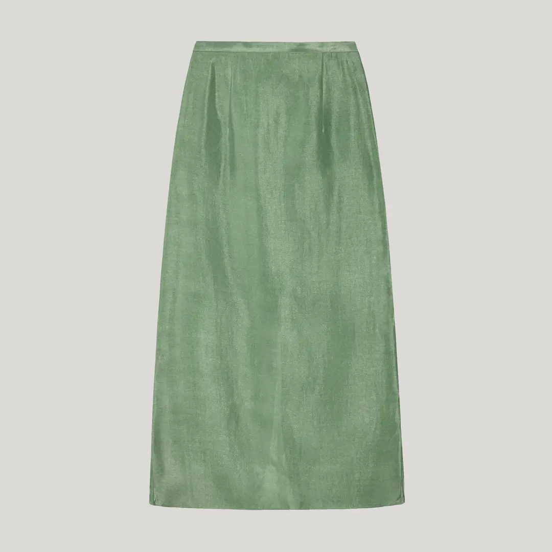 [Restock]glossy maxi skirt_mint