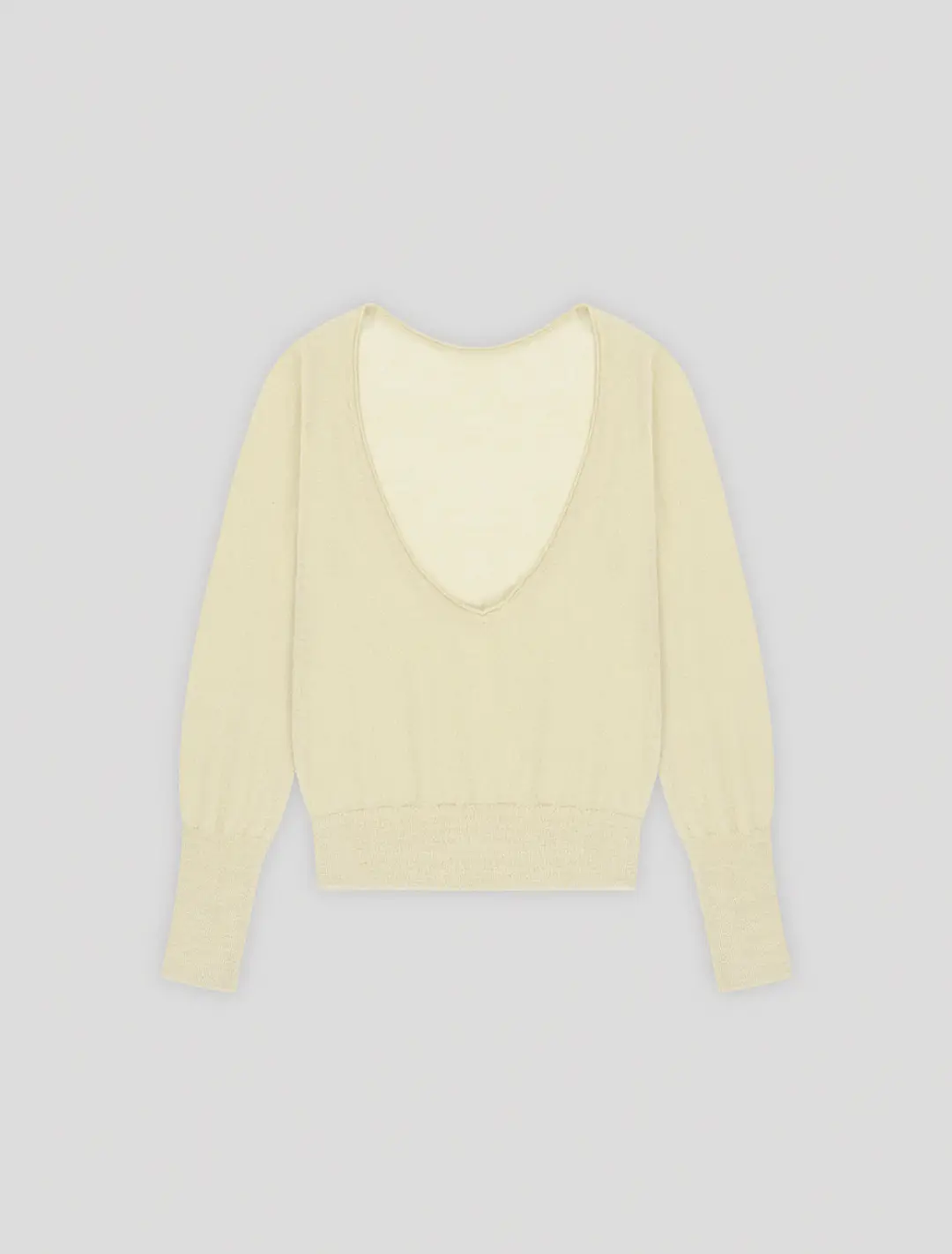 DEEP V-NECK ALPACA KNIT [BUTTER]