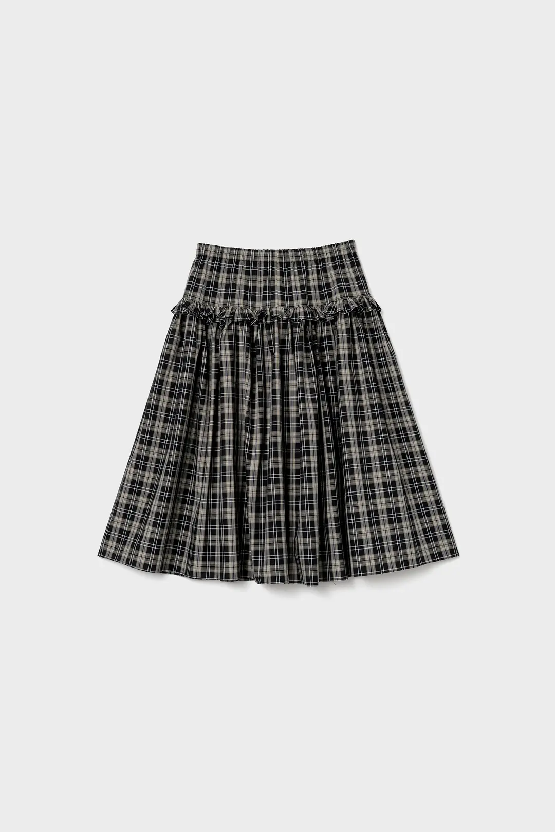YOKE FRILL SKIRT (BLACK)
