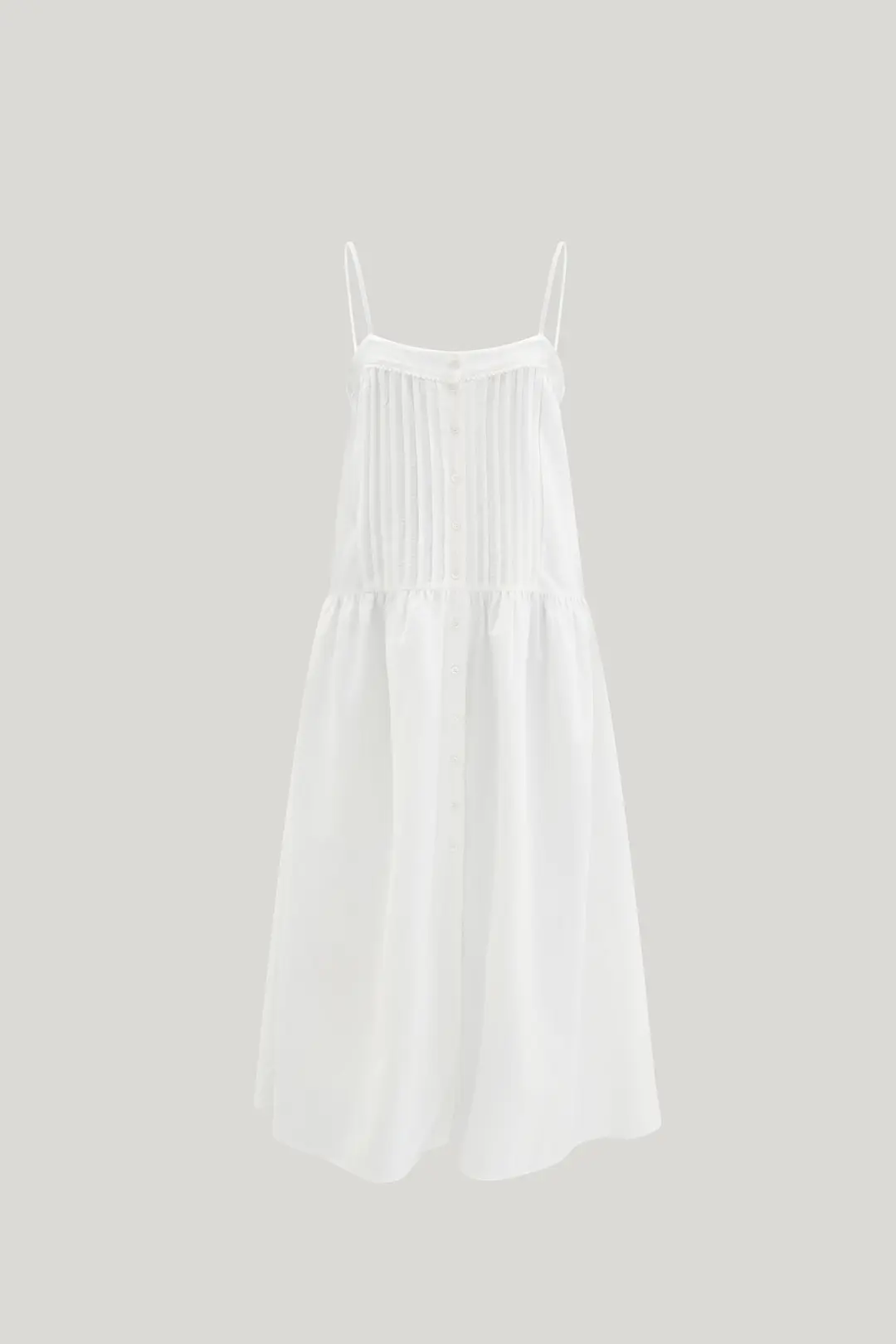 flowy pintuck dress_ivory