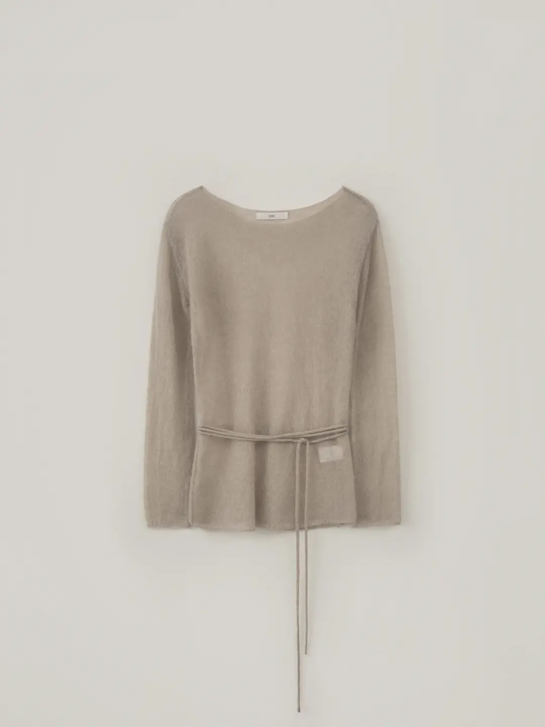 Kid Mohair Long Sleeve Knit - Beige