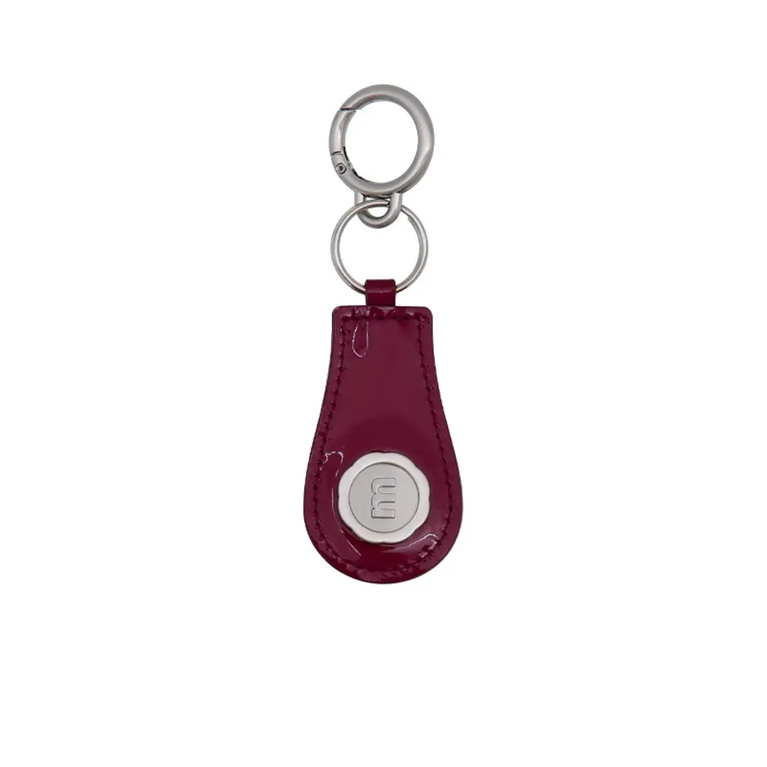 m silver logo keyring - patent wine