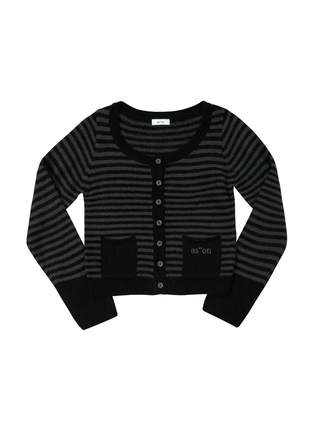 NUT POCKET CARDIGAN / STRIPE BLACK