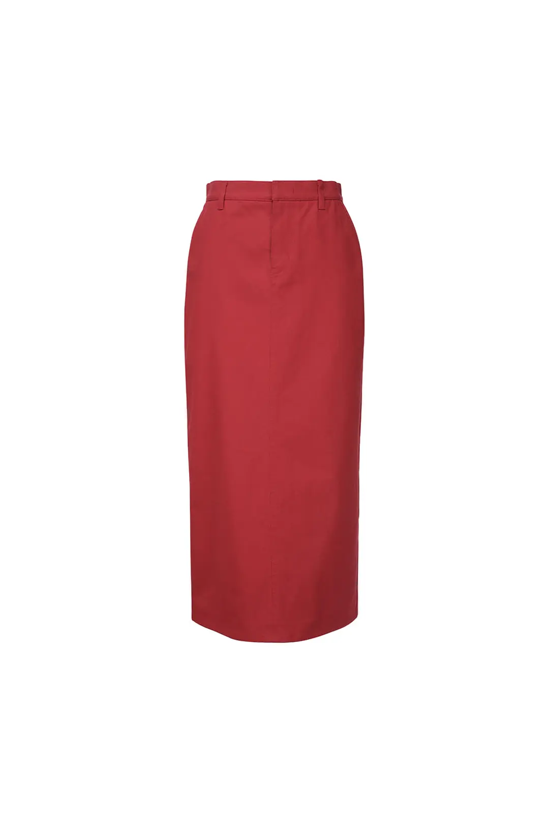 [윤은혜 착용] Cotton Twill Maxi Skirt, Red