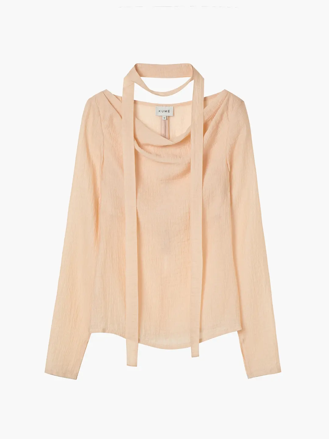 [1st Re-order] Tencel Cowl-Neck Blouse, Peach