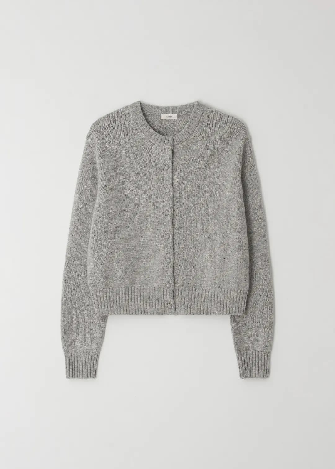 Alpaca Round Cardigan(Grey)