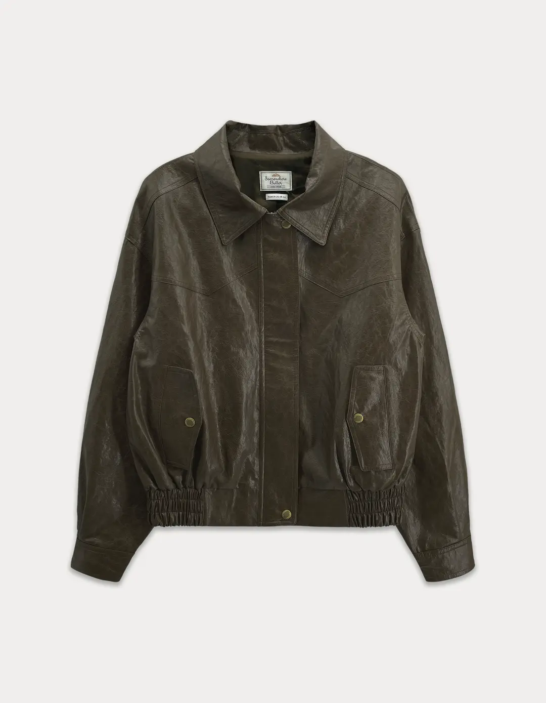 Devon Leather Blouson - Brown