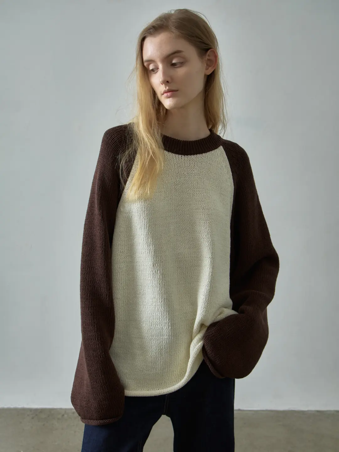 클래식 래글런 니트_brown