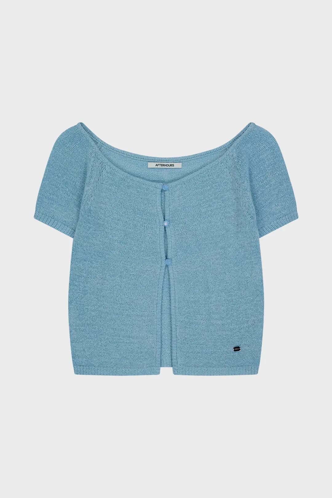 OFF-SHOULDER BUTTON UP CARDIGAN (LIGHT BLUE)