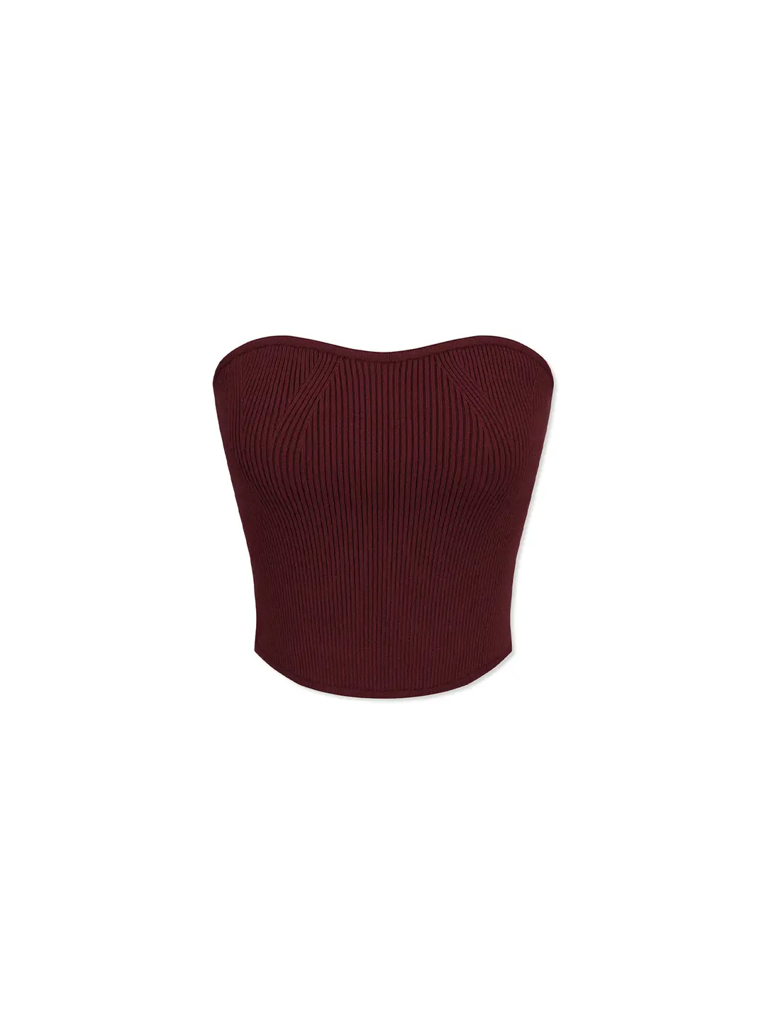 립드 니티드 뷔스티에 탑 (버건디)