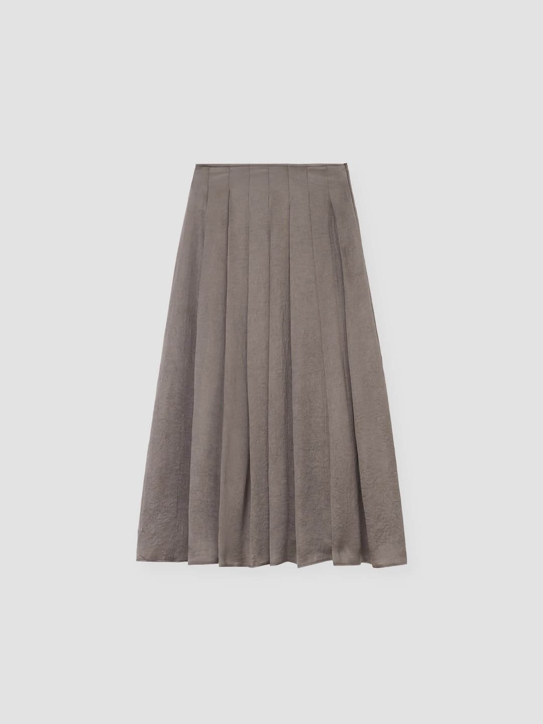 LE SATIN PLEATS SKIRT_TAUPE BROWN_OE3C2MSK90TUB