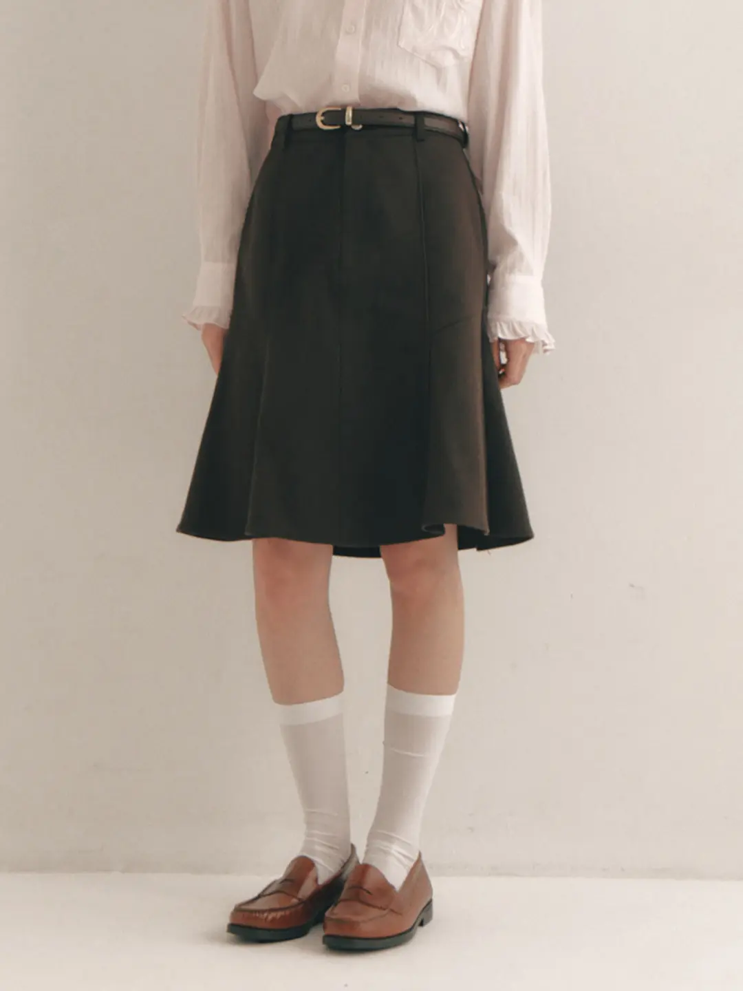 Ribbon Pocket Midi Skirt(3color)