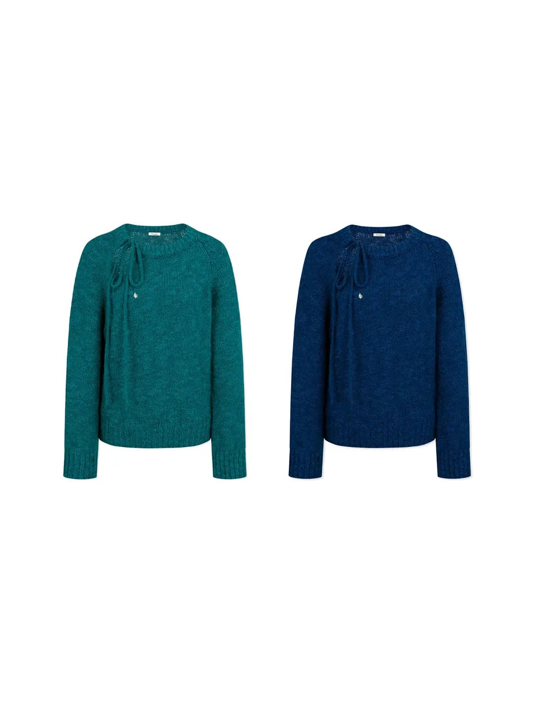 알파카 컷아웃 넥 스트링 스웨터 (2컬러)